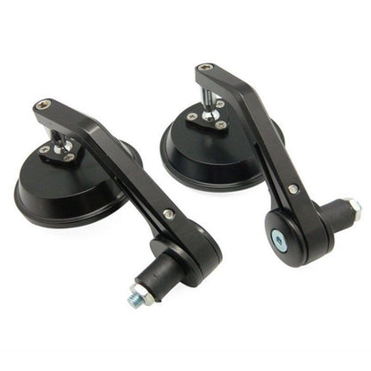 MOTORCYCLE ALUMINUM BLACK ROUND CNC REAR VIEW HANDLE BAR END 7/8" 22MM MIRRORS