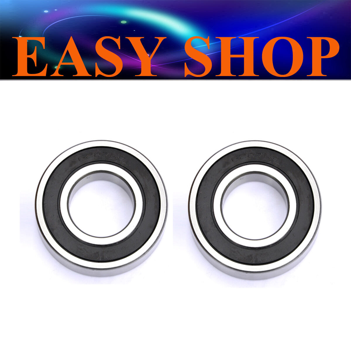 2x 6207RS 35mm x 72mm x 17mm Deep Groove Ball Bearing Double Sealed Roller Axle