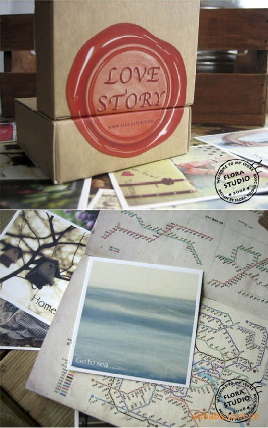 70 Pcs Love Story Post Card Craft Gift Memory Valentine's Day Birthday DIY Kraft