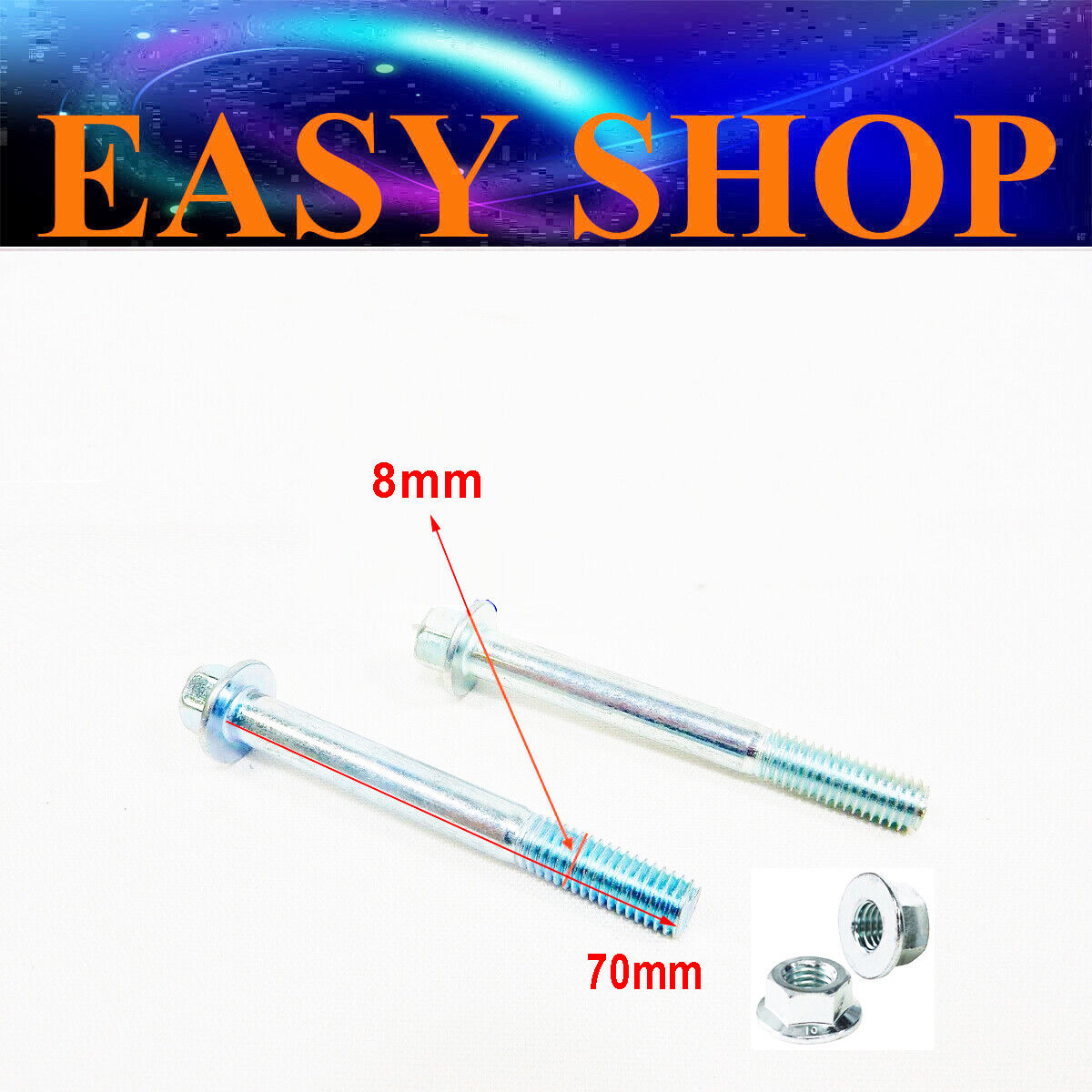 8mm 70mm Engine Mounting Bolts 50cc 90cc 110cc 125cc Pit Pro ATV Dirt Quad Bike