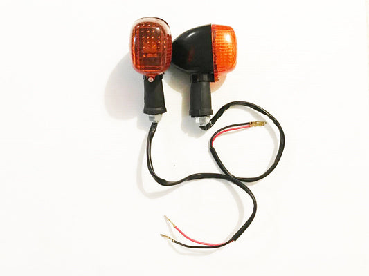 2x Motorcycle Amber Bullet Front Rear Turn Signal Blinker Indicator Light Bike