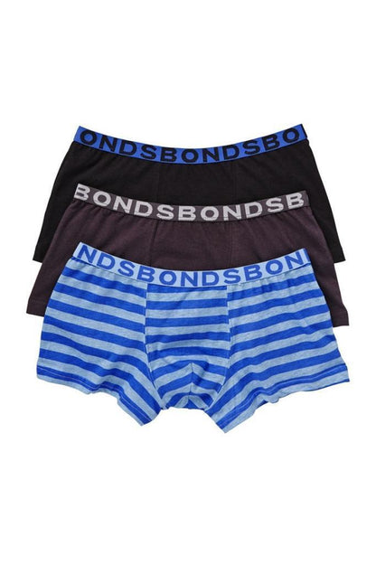 BONDS BOYS KIDS 3 PACK UNDERWEAR TRUNKS TRUNK BOYLEG BOXER SHORTS SIZE 2 - 16