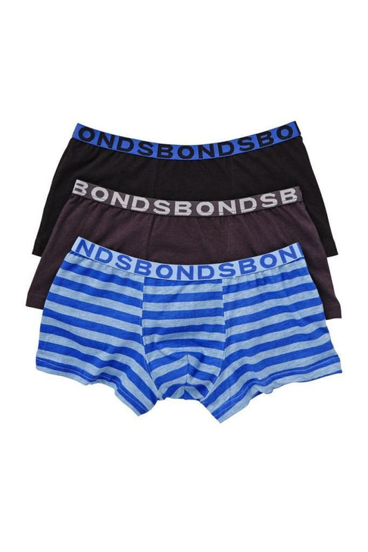 BONDS BOYS KIDS 3 PACK UNDERWEAR TRUNKS TRUNK BOYLEG BOXER SHORTS SIZE 2 - 16