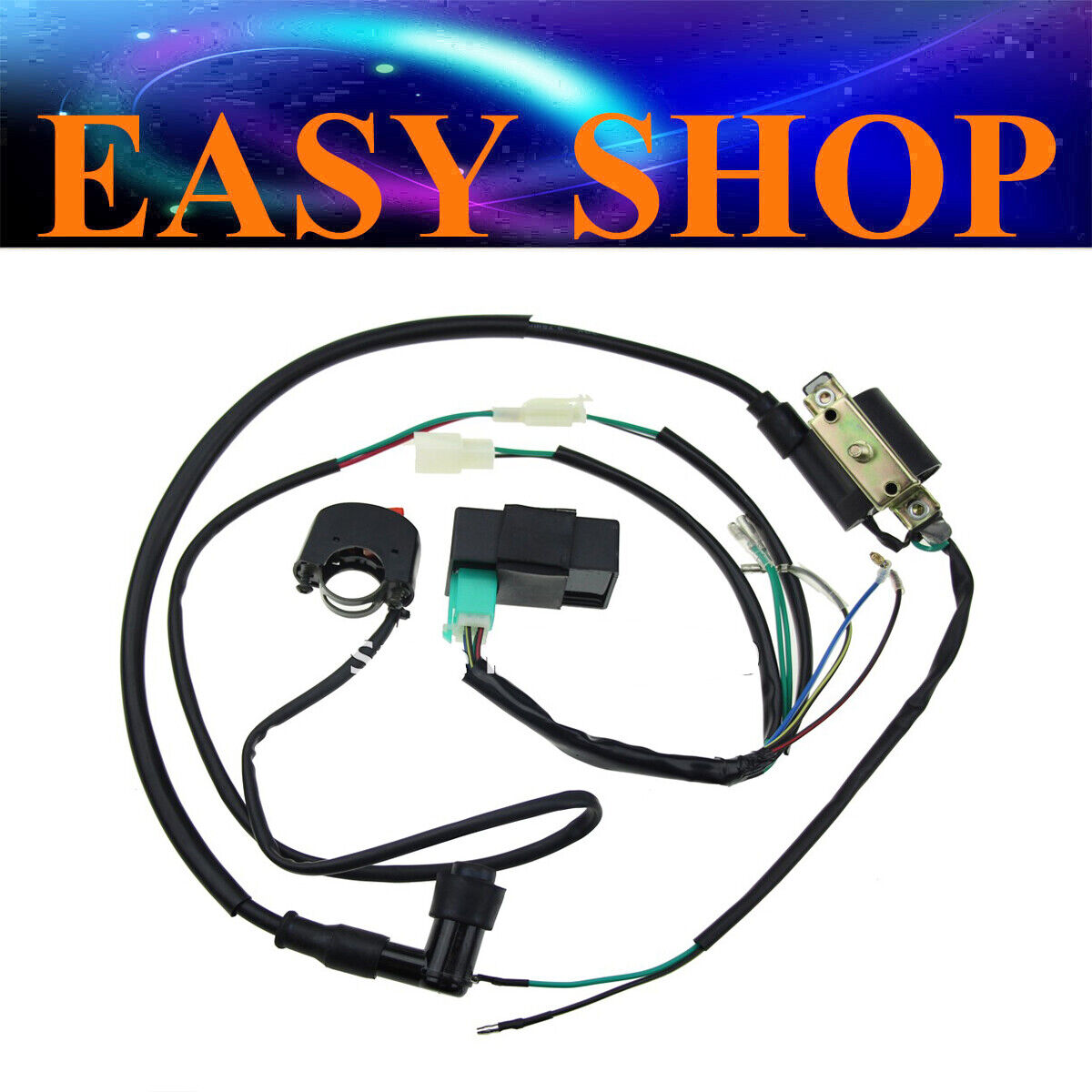 KICK START Wiring harness CDI COIL KILL SWITCH 90cc 125cc 140cc 150cc DIRT BIKE