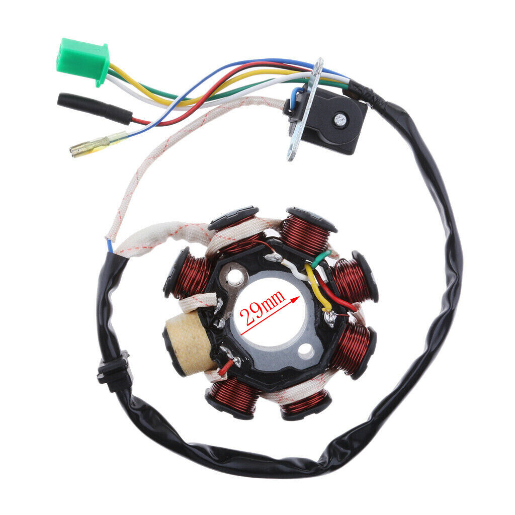 8 Pole Coil 5 Wire Magneto Stator Rotor Honda GY6 125cc 150cc QMJ152 QMJ157