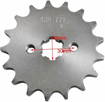 FRONT CHAIN SPROCKET COG 428 17 TEETH 125cc 150cc 250cc Taotao Kymco Apollo