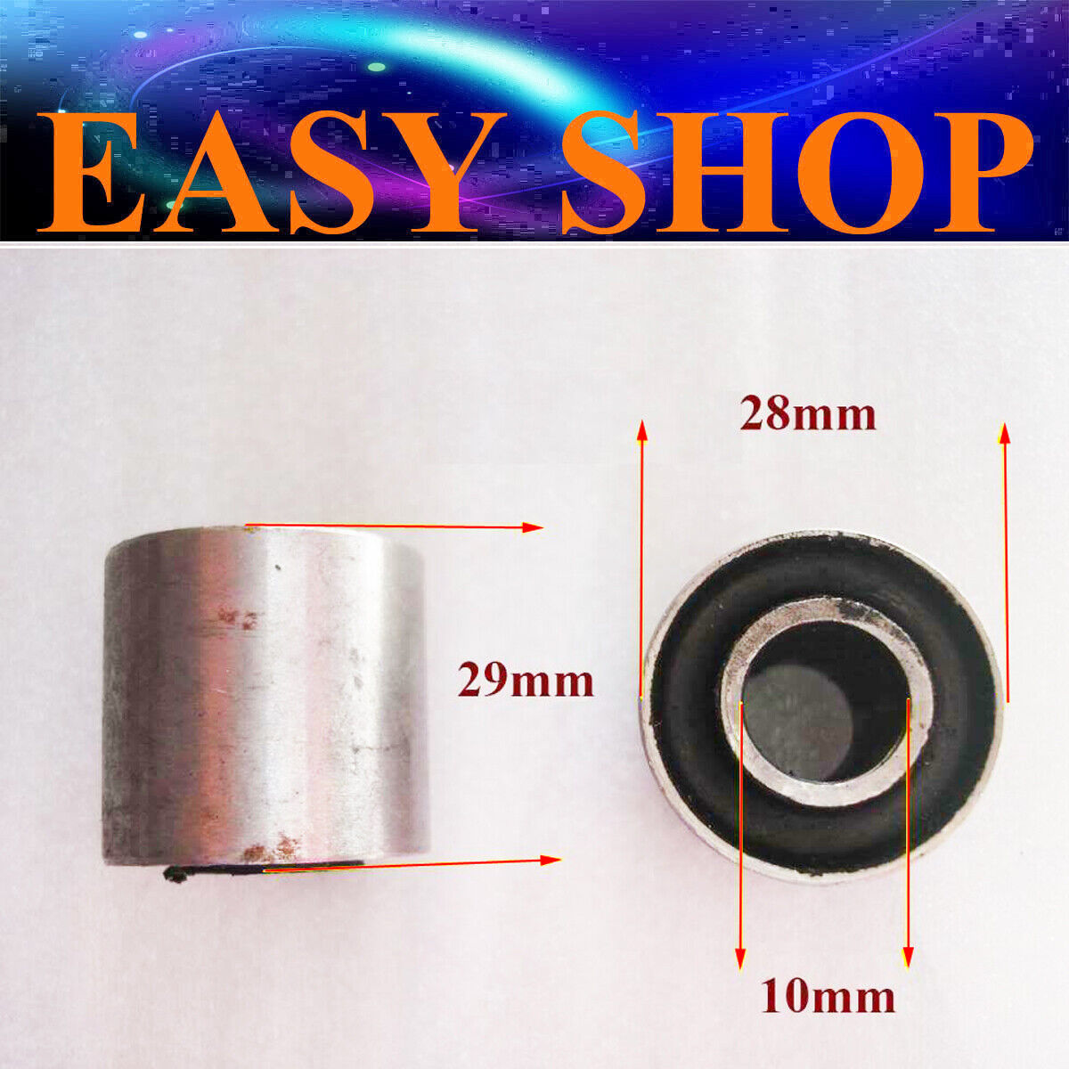 2X 10mm 28mm 29mm Swingarm Swing Arm Spacers Bushes Quad ATV Dirt Pit Pro Bike