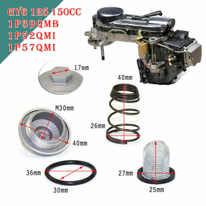 GY6 Engine Oil Drain Bolt Screw Oil Filter Mesh Spring Set 50cc 80cc 125 150cc