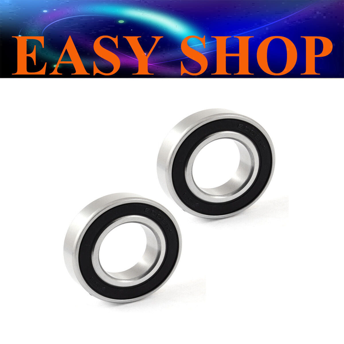 2x 6005RS 25mm x 47mm x 12mm Black Rubber Double Sealed Deep Groove Ball Bearing