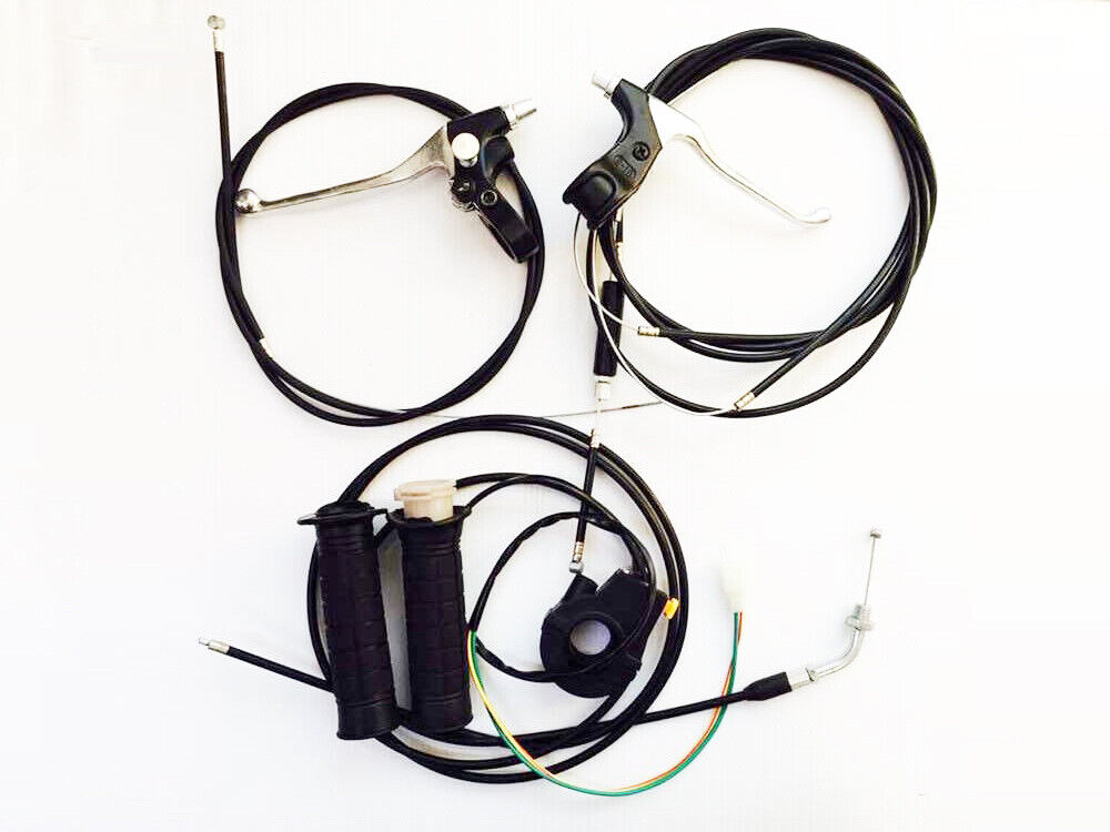 Twist Throttle Grips Switch Brake Cable Clutch Lever 80cc 100cc Motorized Bike