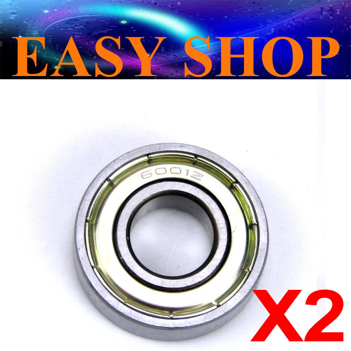 2X 12mm x 28mm x 8mm 6001Z Steel Deep Groove Ball Bearing Axle Hub Wheel Rim