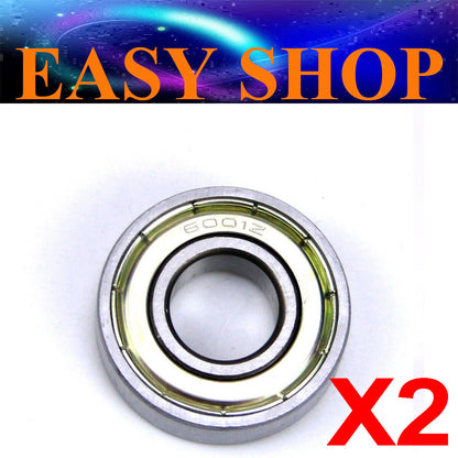 2X 12mm x 28mm x 8mm 6001Z Steel Deep Groove Ball Bearing Axle Hub Wheel Rim