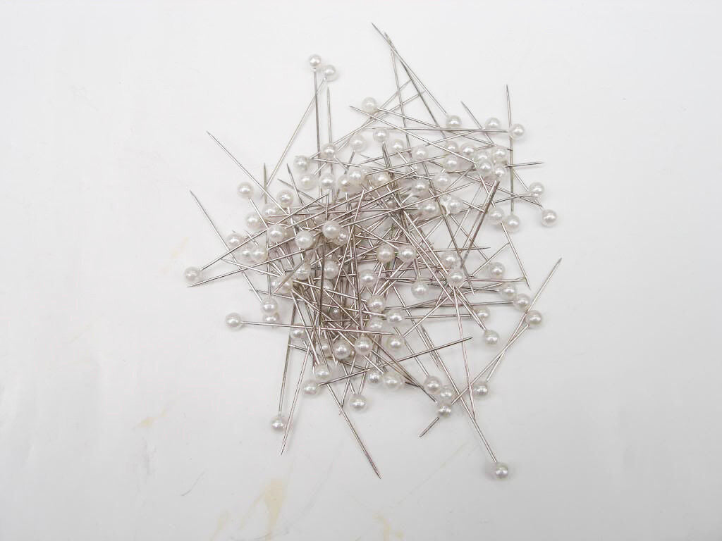100 Pcs Round Pearl Bridal Pin Wedding Hair Party DIY Craft Corsage Bouquet