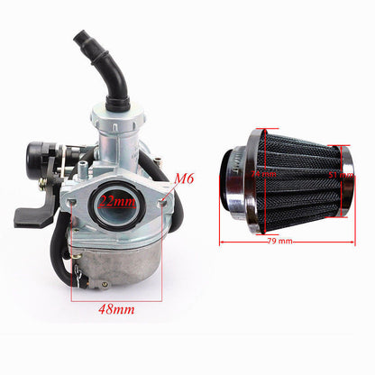 PZ22mm Lever Choke Carby Air Filter 50cc 90cc 110cc 125/150cc Quad Dirt Bike ATV