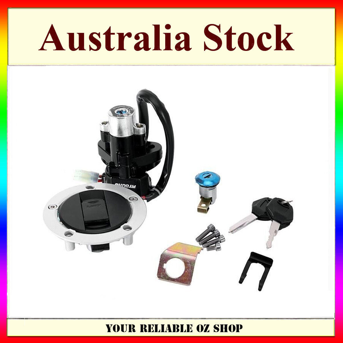 Ignition Key Switch Gas Fuel Cap Cover Lock Set Seat For Suzuki GSXR600 GSXR750