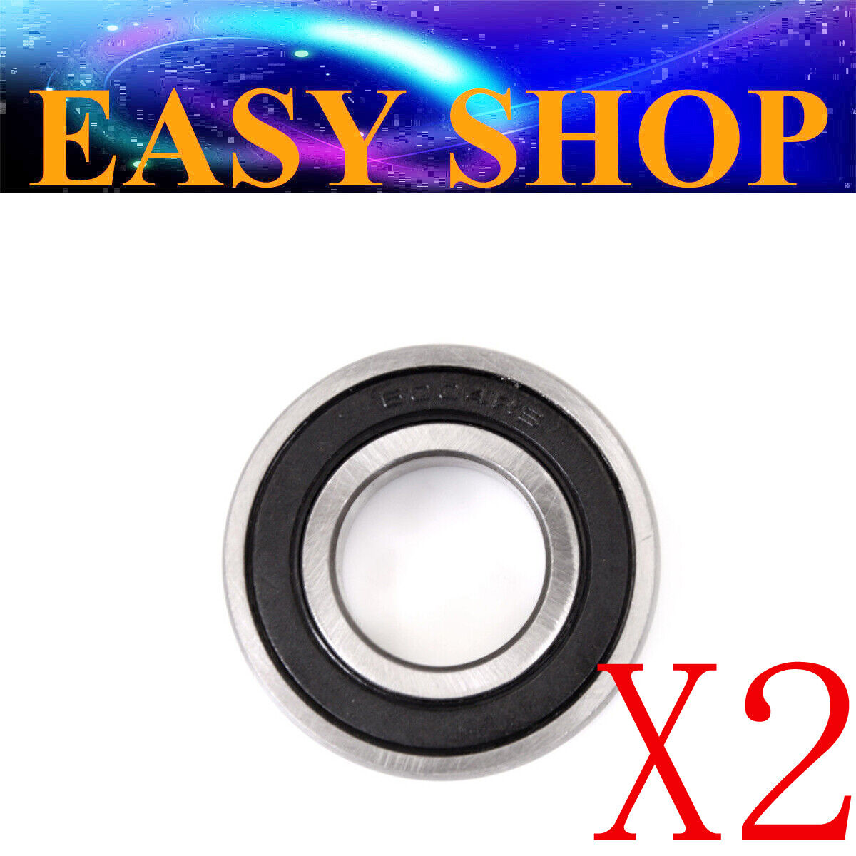 2x 6004RS Rubber Metal Wheel Sealed Ball Bearing Deep Groove Bearing 20x42 x12mm