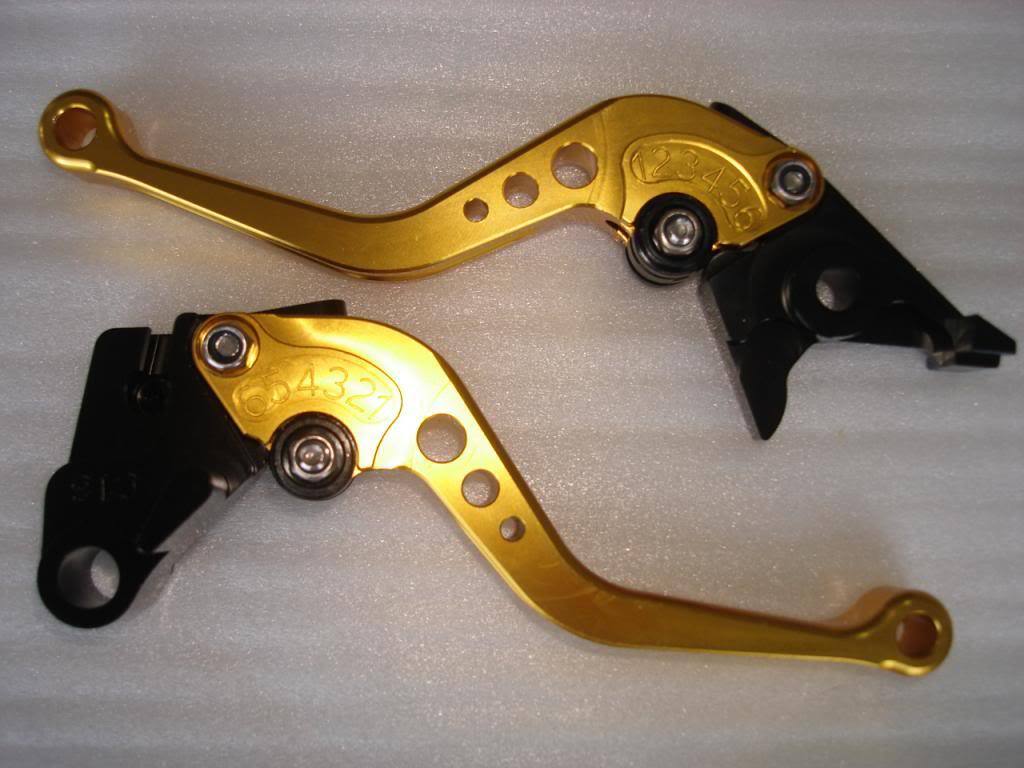 RED GOLD CNC KAWASAKI BRAKE CLUTCH LEVER ZX ZZR ZX9R ZXR400 NINJA ER-5 BIKE