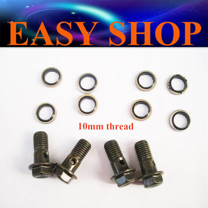 4Pc 10MM Banjo Bolts Brake Line Hose 50cc 70cc 90cc 110cc PIT QUAD DIRT BIKE ATV