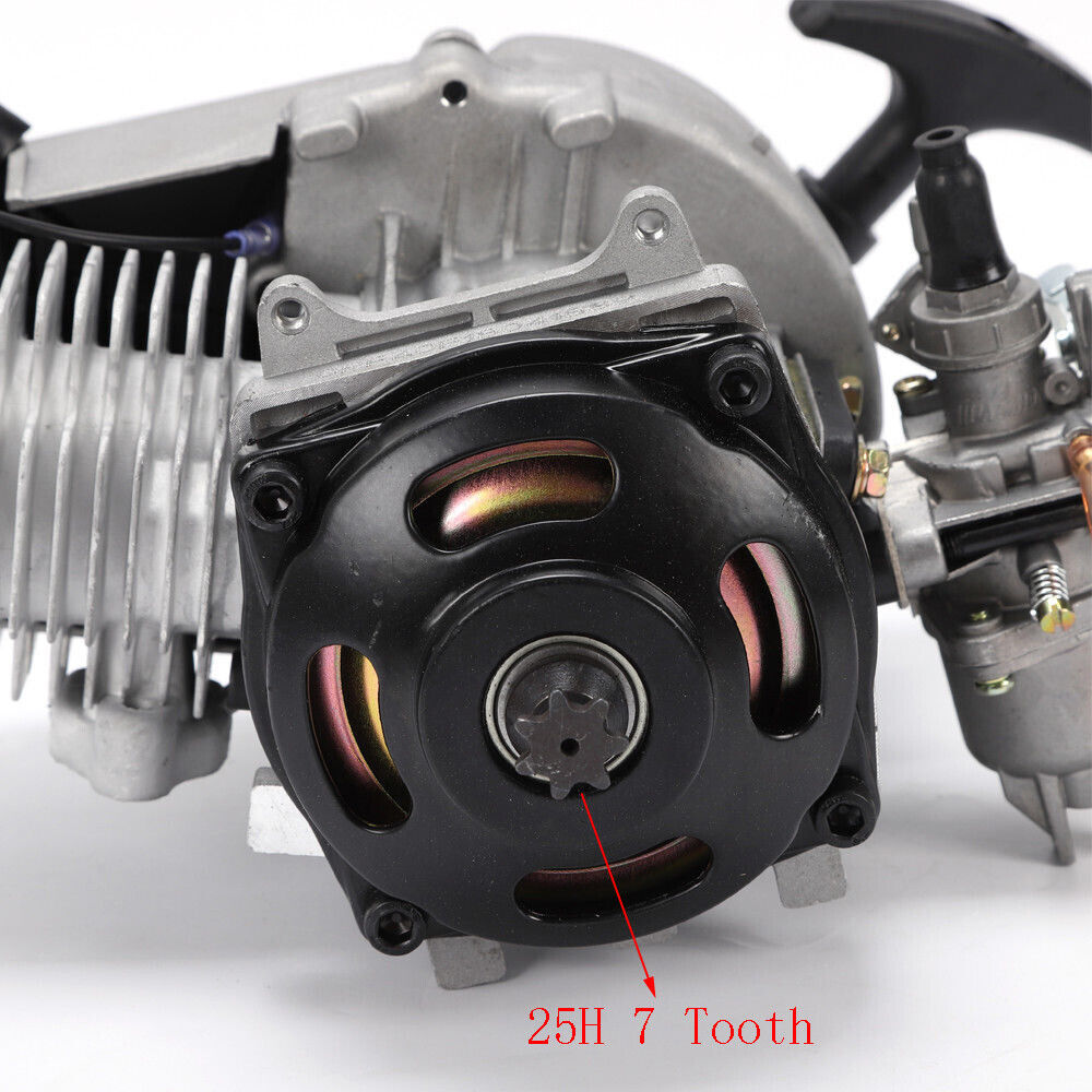 25H 7T Tooth 49cc 2 Stroke  Engine Motor Minimoto Chopper Dirt ATV Quad Bike