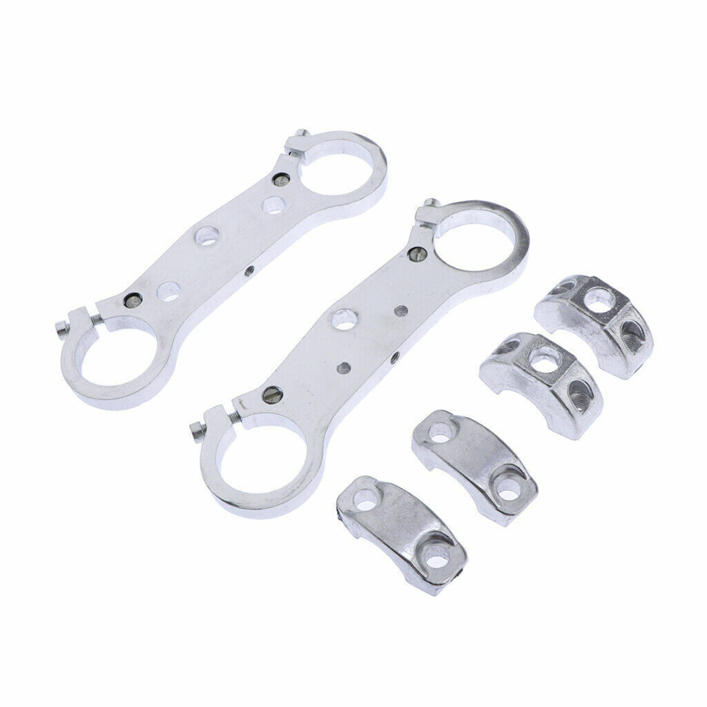 Fork Triple Tree Plate Handlebar Clamp Holder For 47 49cc Mini Moto Pocket Bike