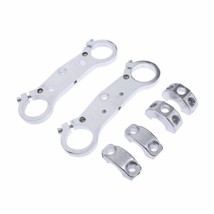 Fork Triple Tree Plate Handlebar Clamp Holder For 47 49cc Mini Moto Pocket Bike