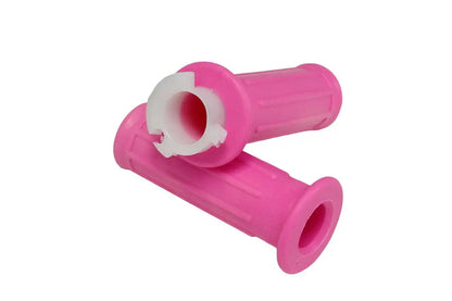 Pink Handle Bar Grips Twist Throttle For Yamaha TTR50 Suzuki JR50