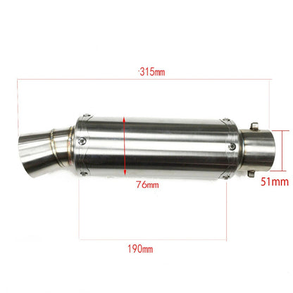 36-51mm Exhaust Muffler Pipe Silencer For HONDA YAMAHA KAWASAKI KTM SUZUKI