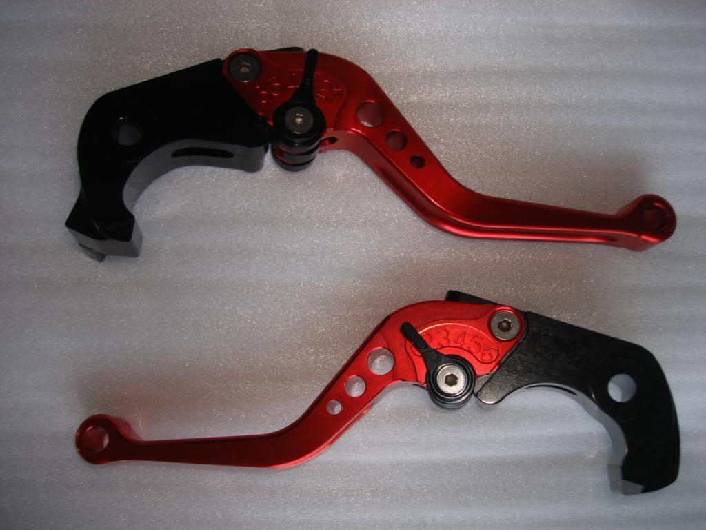 RED GOLD CNC KAWASAKI BRAKE CLUTCH LEVER ZX1400 ZX14R ZZR1400 GTR BIKE CONCOURS