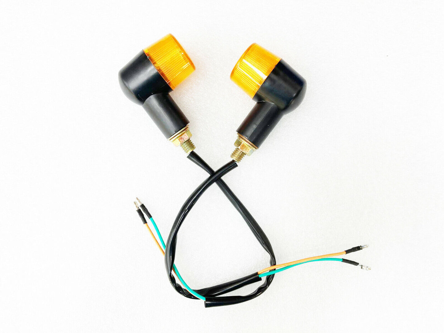 2X 12V Universal 2 Wire Motorcycle Turn Signal Indicators Amber Blinker Light