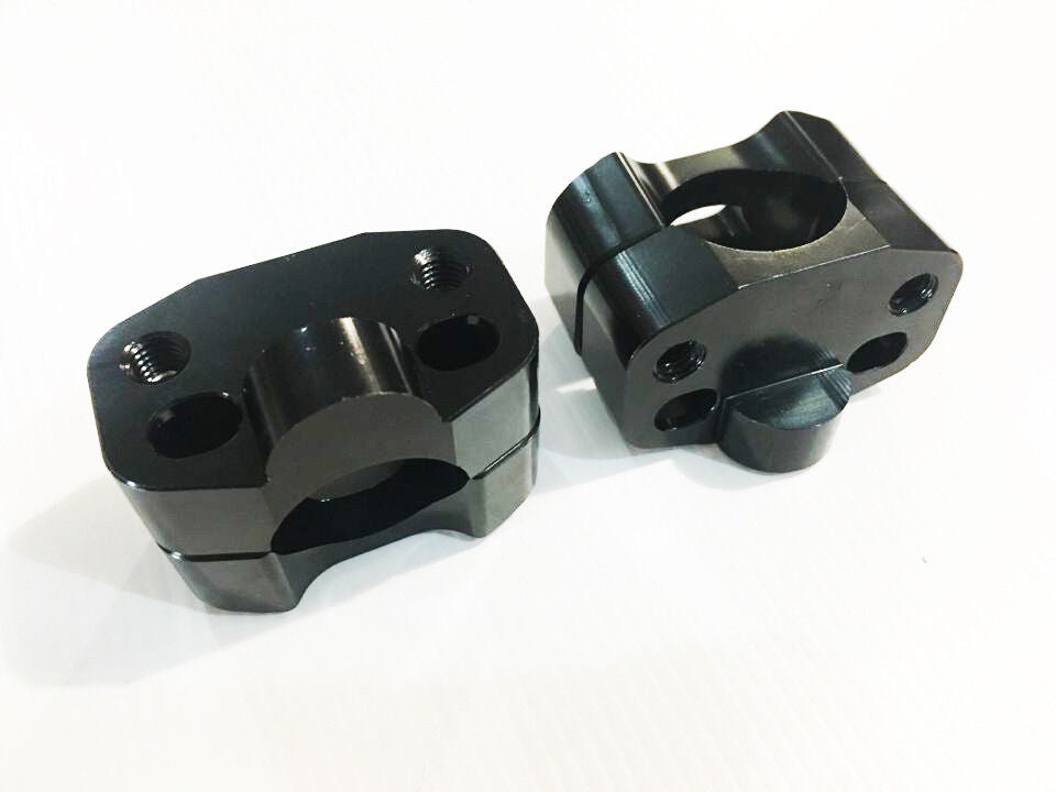 22mm 28mm CNC Black Handle Bar Clamp Riser 7/8" 11/8" Dirt ATV Quad Pit Pro Bike