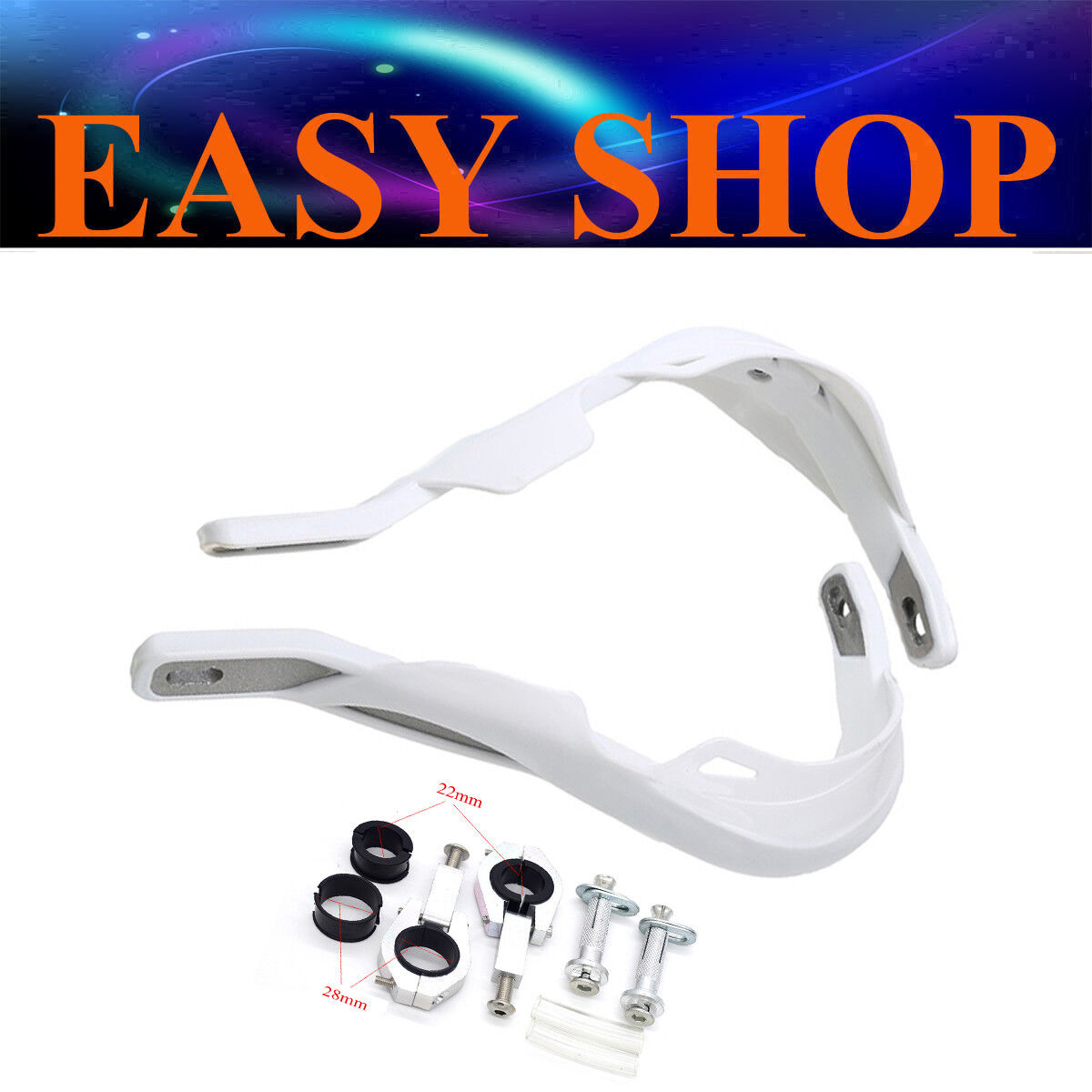 22mm 28mm White Brush Hand Guard Handle Bar BUSTERS DIRT PIT PRO BIKE Thumpstar