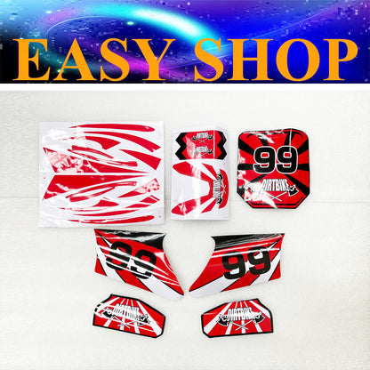 Red Sticker Decal Kit Fairing 125cc 140cc 150cc Dirt Bike Pit Trail Apollo Set