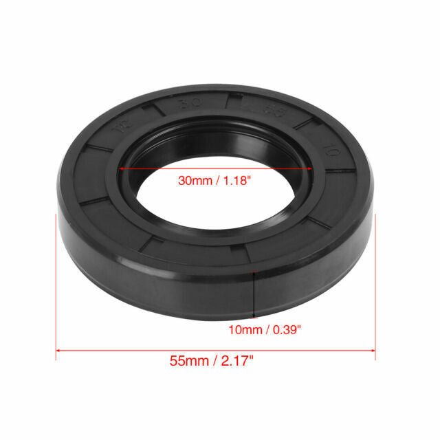 2 pcs 30mm x 55mm x 10mm Rubber Double Lip TC Oil Shaft Seal Yamaha Honda Suzuki