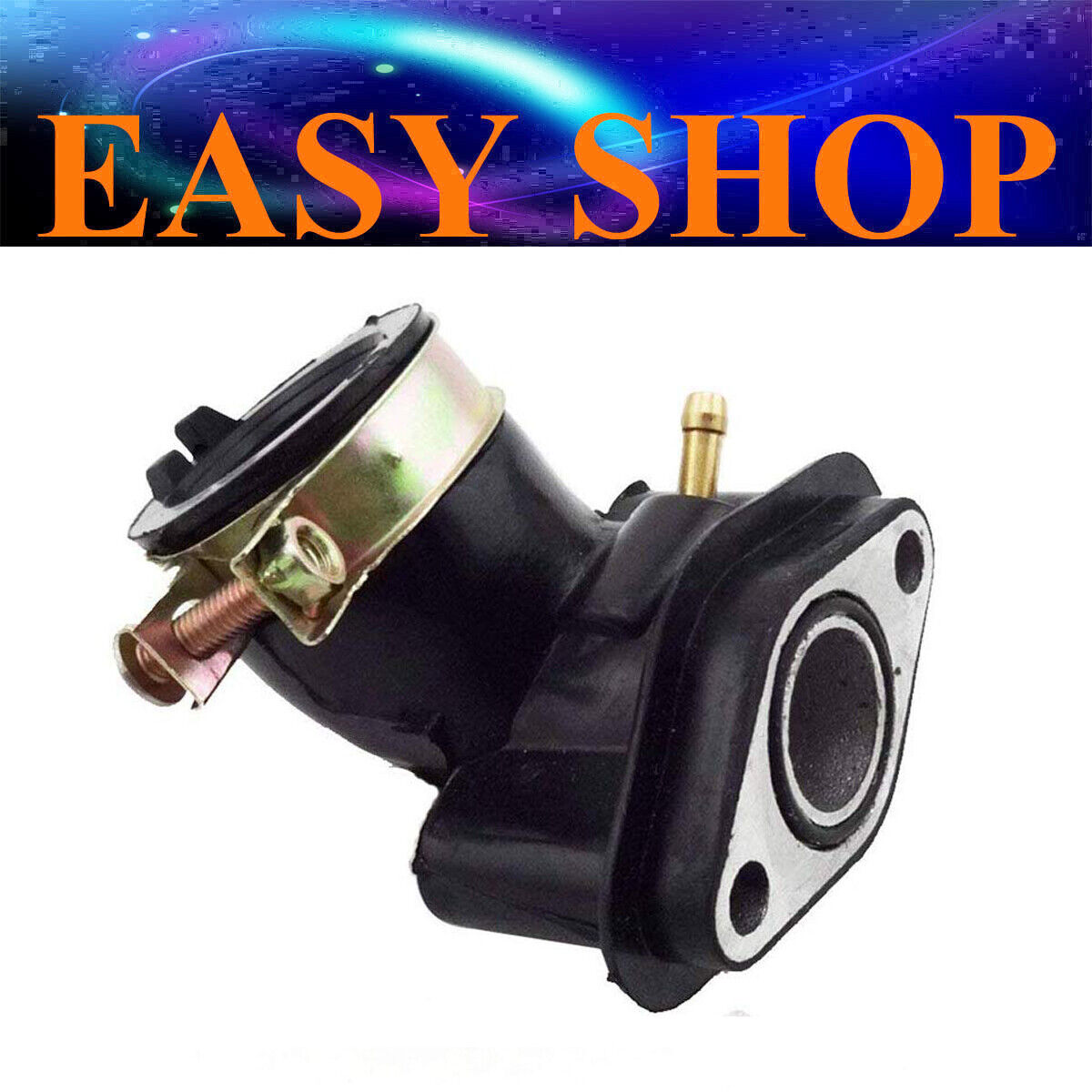 Single Vacuum Port Carby Intake Manifold Inlet Pipe GY6 49cc 50cc 139QMB 139QMA