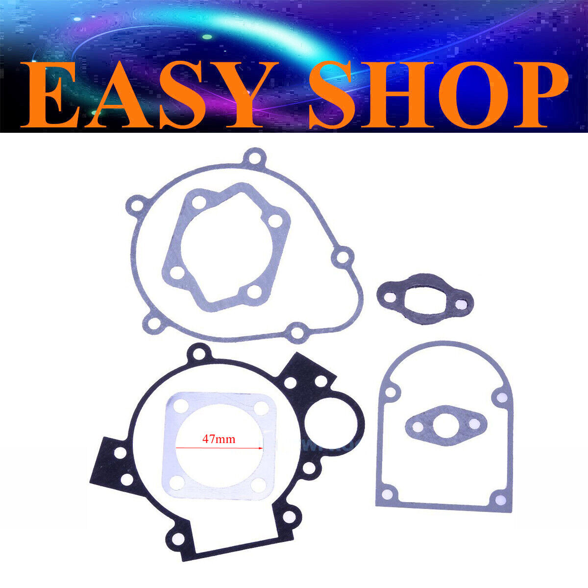 47mm Head Base Exhaust Engine Gasket Seal 70cc 80cc 2 Stroke Motorized Push Bike