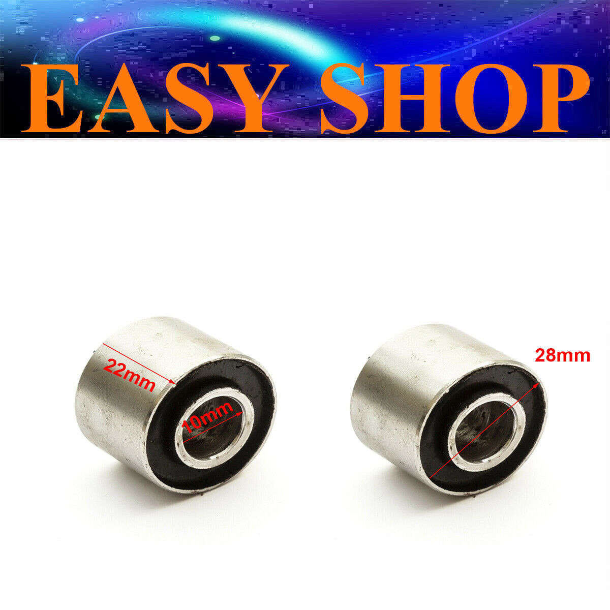 2Pcs 10/28/22mm Swingarm Swing Arm Spacers Bushes GoKart Buggy UTV QUAD SCOOTER