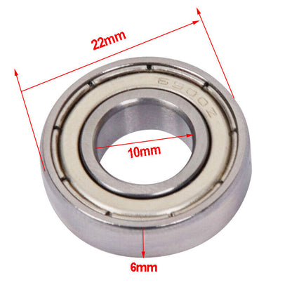 2X 10mm x 22mm x 6mm 6900Z Metal Shielded Sealed Deep Groove Ball Bearings Wheel