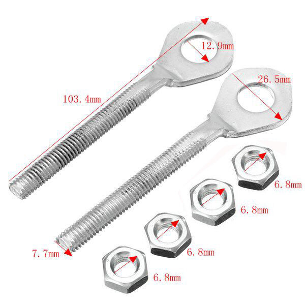 Pair 12MM Axle Chain Adjuster Tensioner For 200cc 250cc 300cc ATV Quad DIRT BIKE