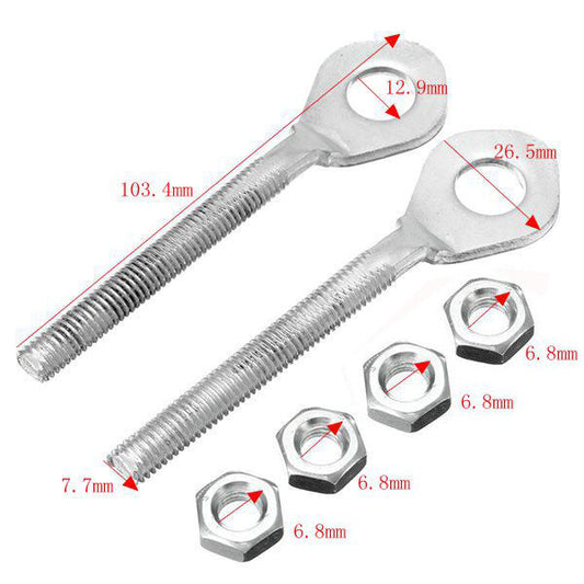 Pair 12MM Axle Chain Adjuster Tensioner For 200cc 250cc 300cc ATV Quad DIRT BIKE