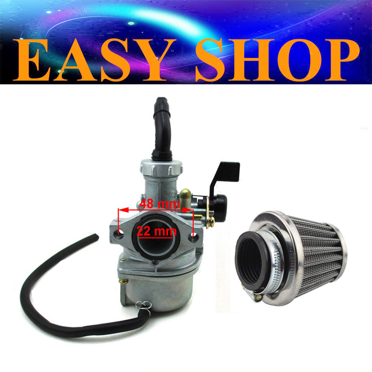 PZ22mm Carburetor Carby Air Filter Cleaner Honda XR50 CRF50 XR70 CRF70 KLX110