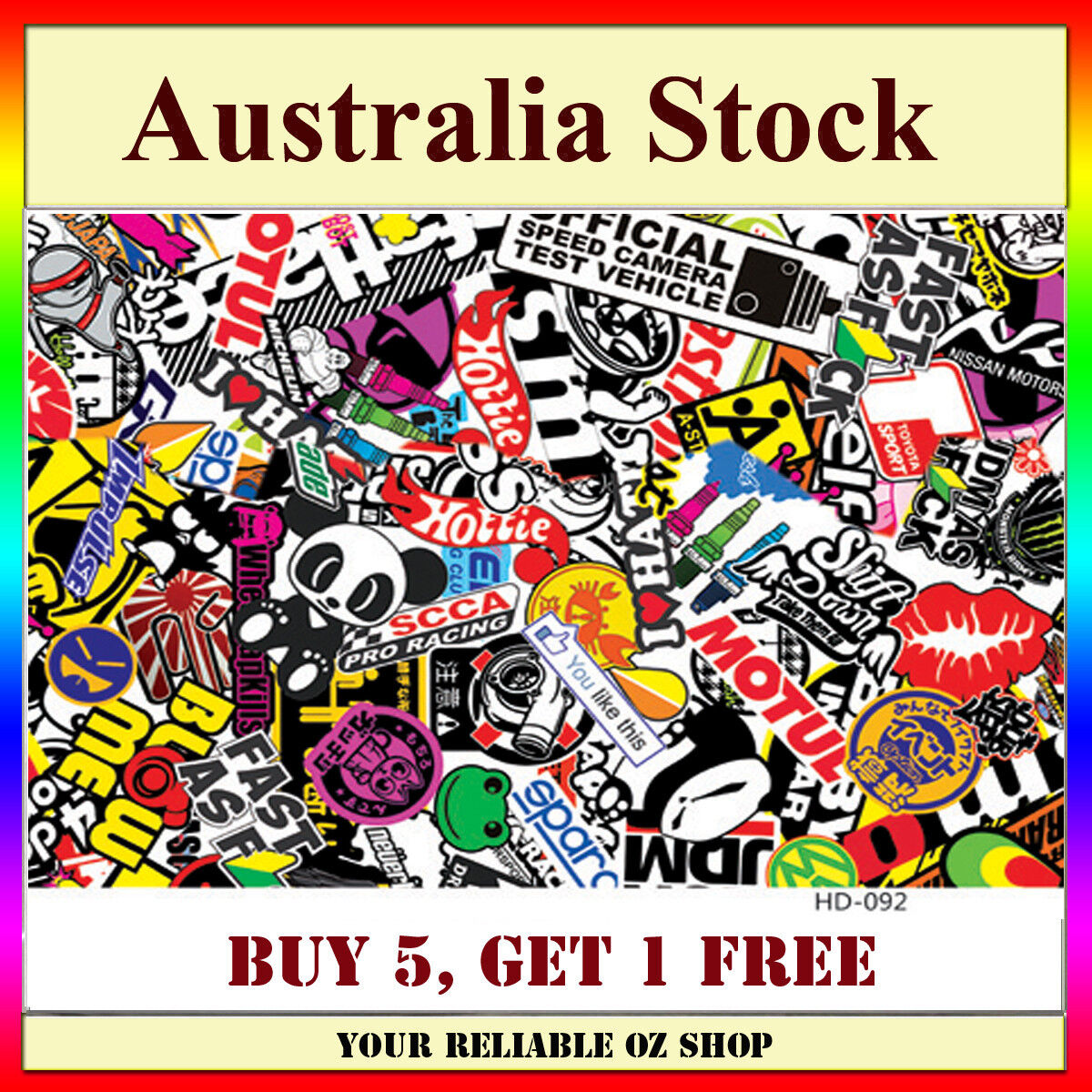 Decal Sticker Bomb Sheet A4 HOON JDM Car Wrap Skateboard Scooter Bike Wall Vinyl