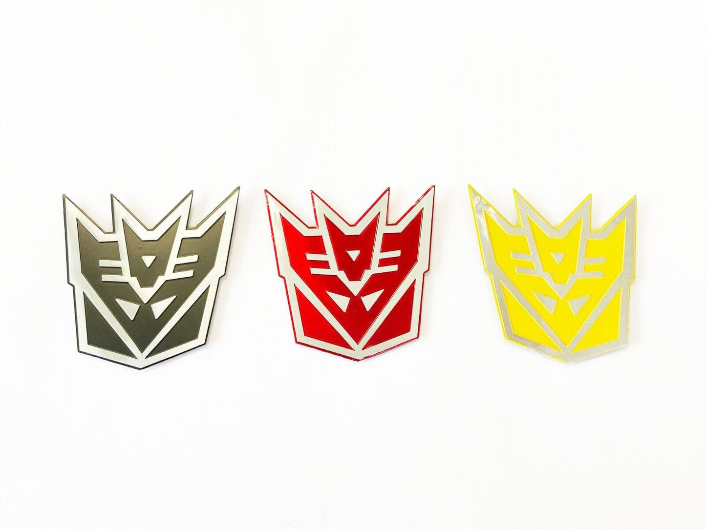 3X Alloy Transformer Decepticon Sticker Decal Car Ute Caravan Emblem Badge Bike
