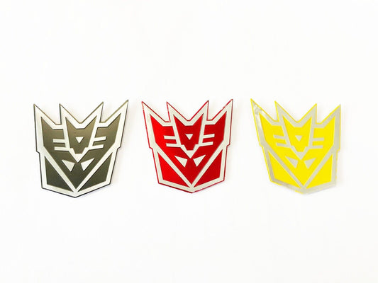 3X Alloy Transformer Decepticon Sticker Decal Car Ute Caravan Emblem Badge Bike