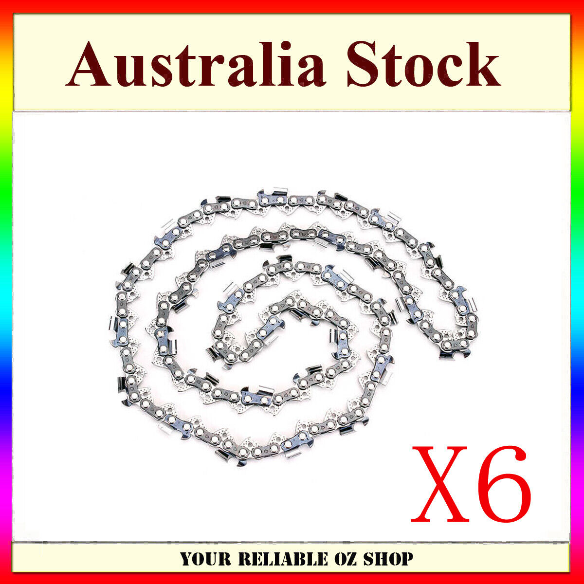 6x 18'' INCH BAR CHAINSAW CHAIN 325 Pitch 72 LINK 058 REPLACEMENT SAW SPARE PART
