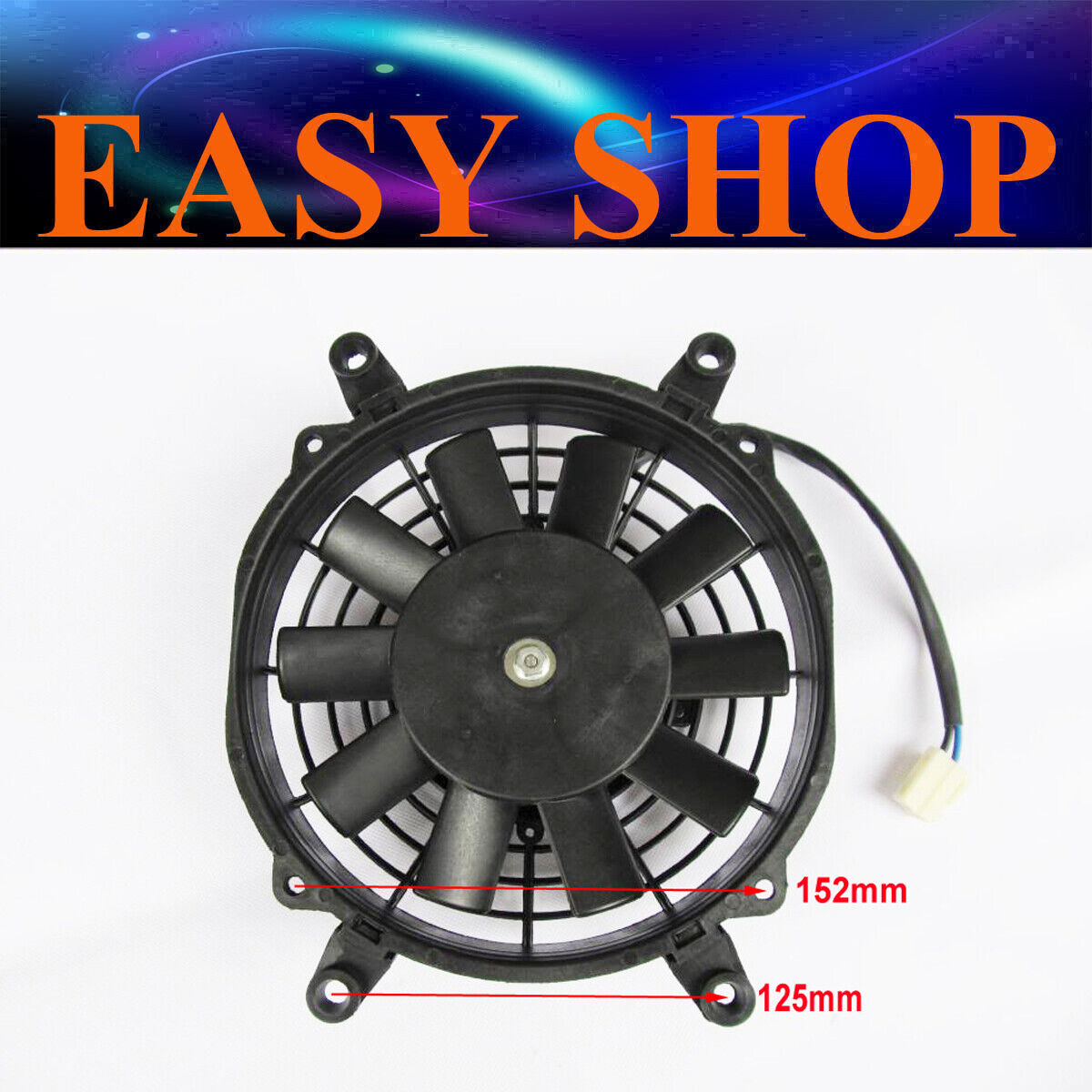 2 Wires 8'' Inch Radiator Electric Cooling Fan 250cc 300cc Gokart Scooter UTV