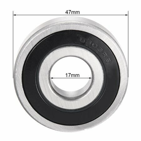 2x 6303RS 17mm x 47mm x 14mm Deep Groove Ball Bearing Double Sealed Roller Axle