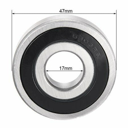 2x 6303RS 17mm x 47mm x 14mm Deep Groove Ball Bearing Double Sealed Roller Axle