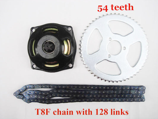 6T Gear Box 54 Tooth Sprocket 128 Links T8F CHAIN 43cc 47cc 49cc Motowork Atomic