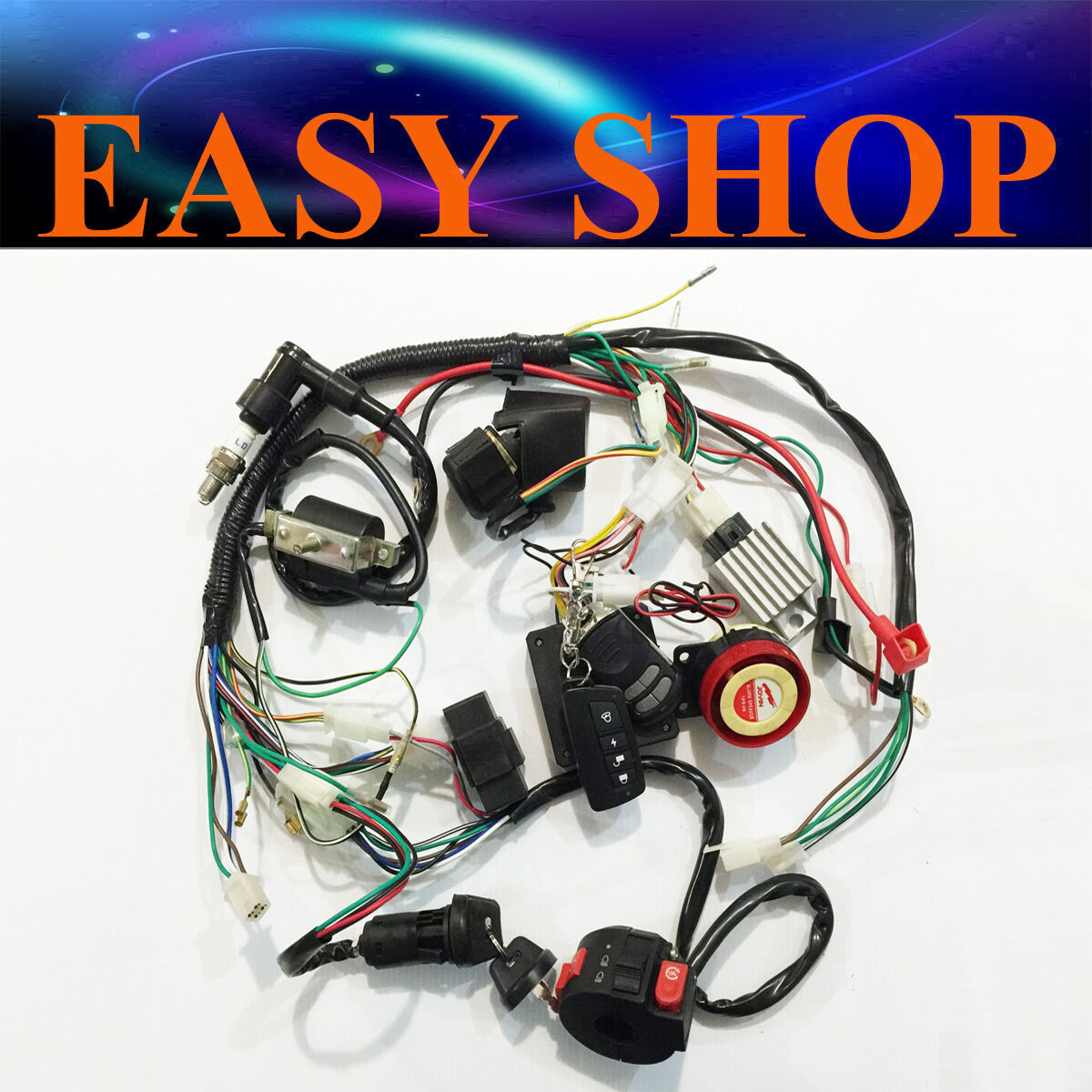 WIRING HARNESS CDI Remote Switch Regulator Coil 50cc 110cc 125cc QUAD ATV BIKE