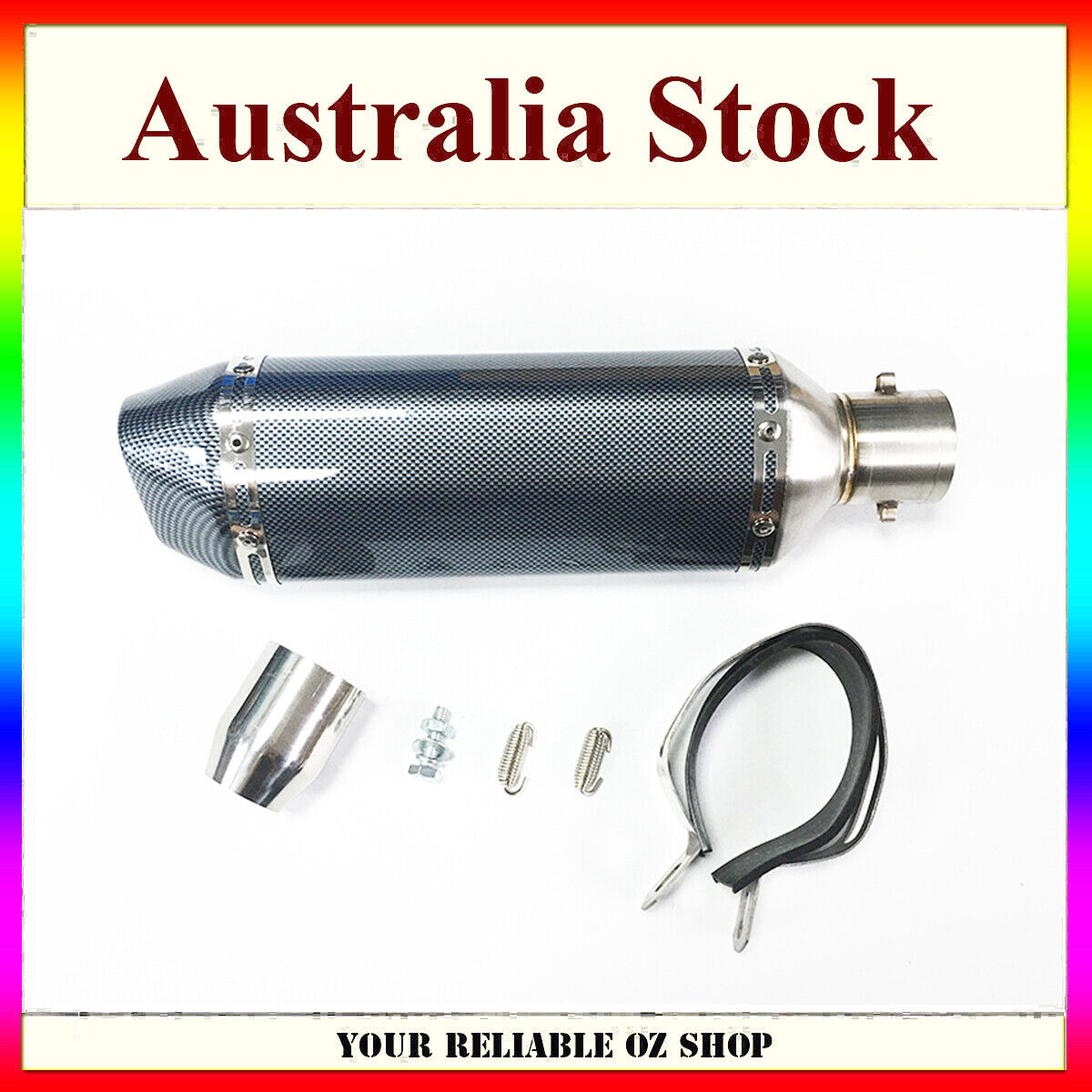 51mm Exhaust Muffler Pipe CB CBR FZ YZF Ninja Z BWS Zuma 125 150 250 300 400 600
